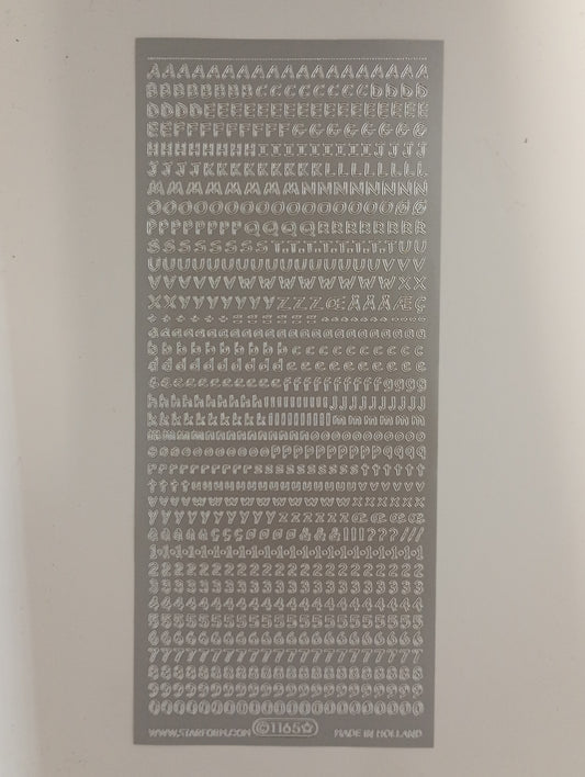 Mini Abc & 123 Stickers Silver #PC1165S