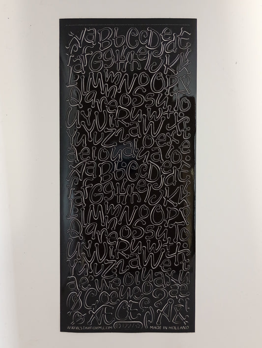 Alphabet Funky Stickers Black #PC1227BK
