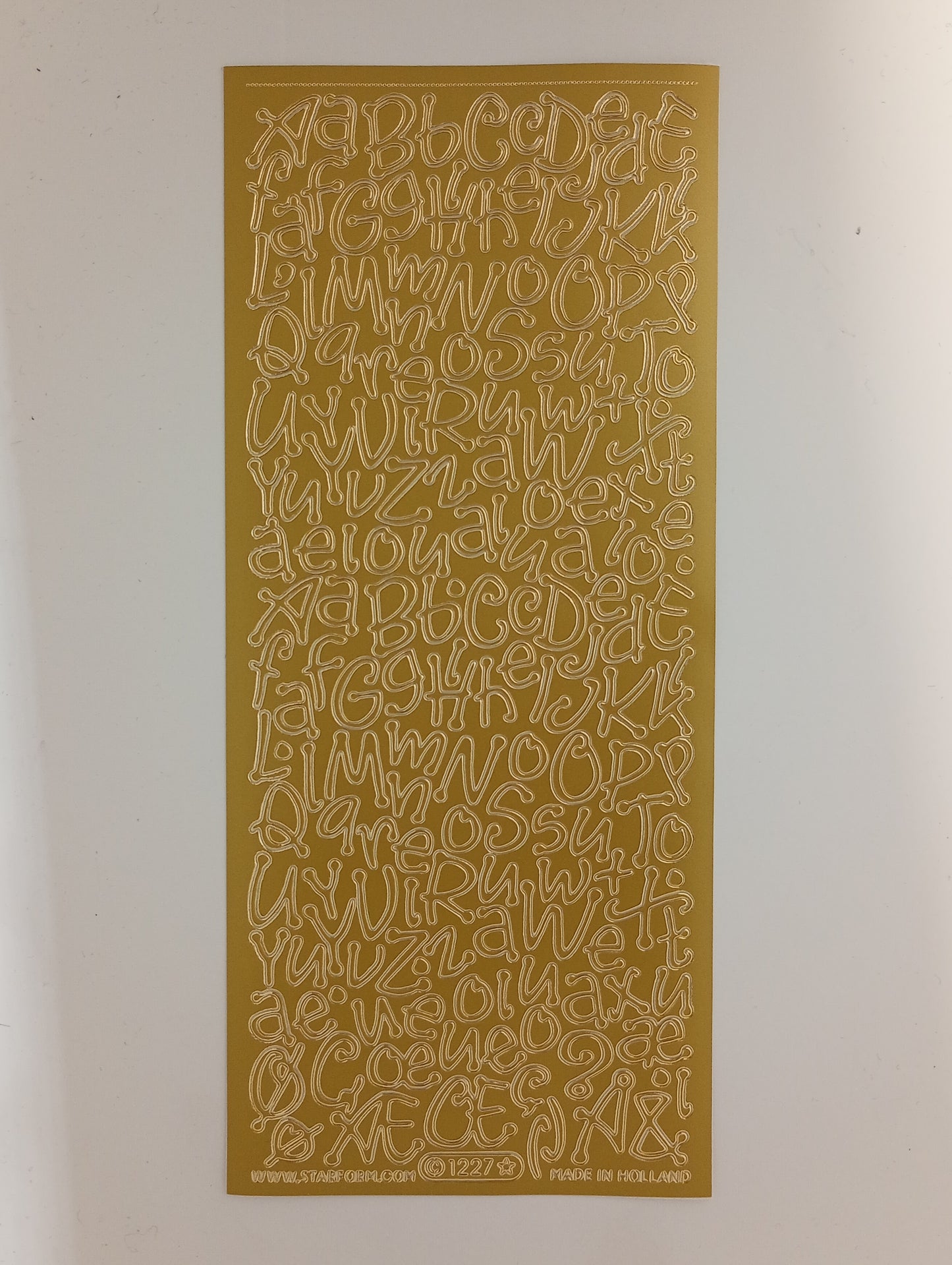 Alphabet Funky Stickers Gold #PC1227G