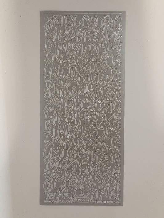 Alphabet Funky Stickers Silver #PC1227S