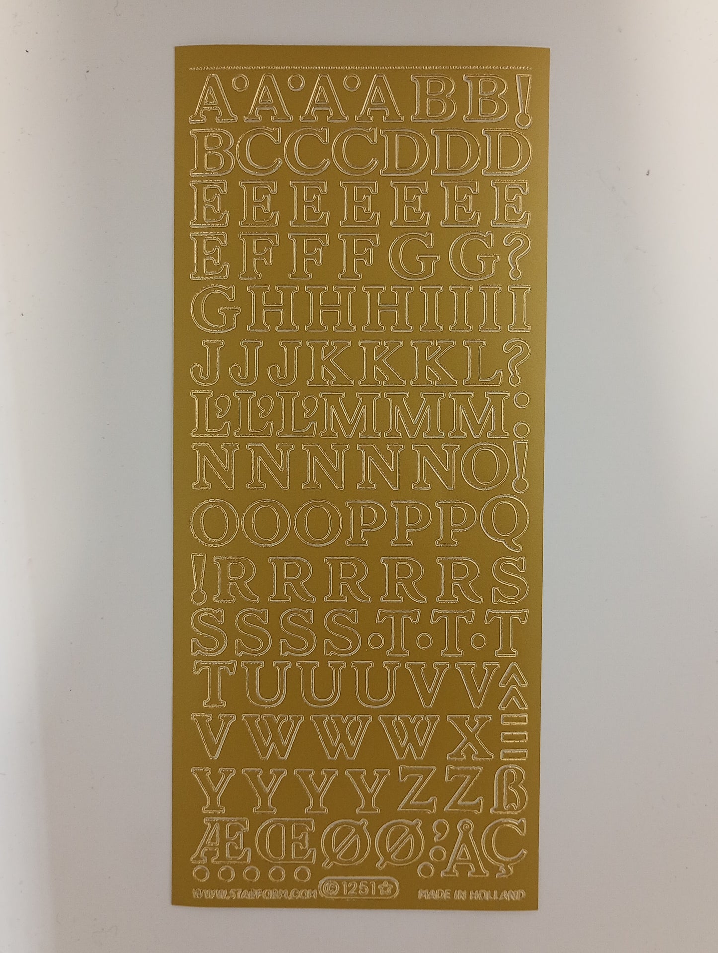 Abc Serif Stickers Gold #PC1251G