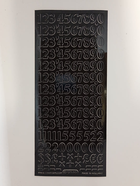 123 Serif Stickers Black #PC1253BK