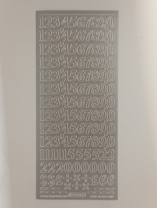 123 Serif Stickers Silver #PC1253S