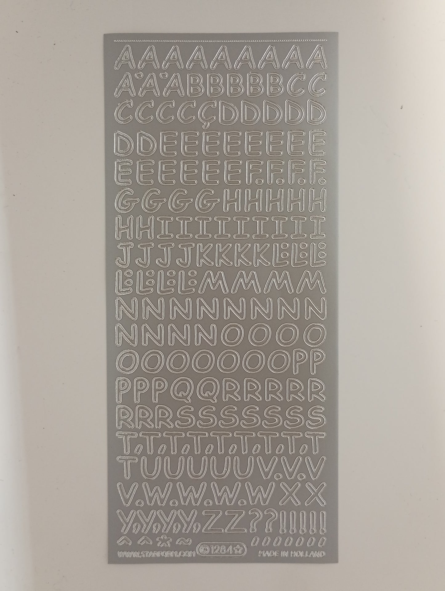 Abc Upper Stickers Silver #PC1284S