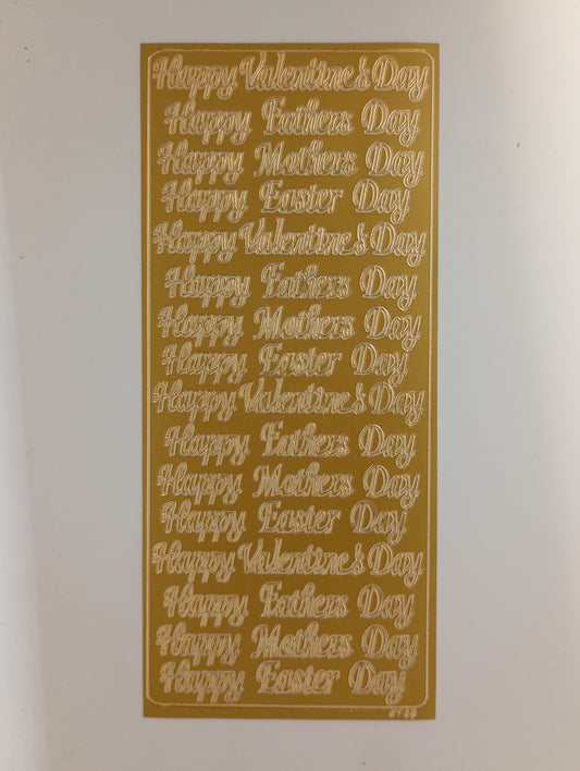 Happy Days Asst Stickers Gold #PC2743G