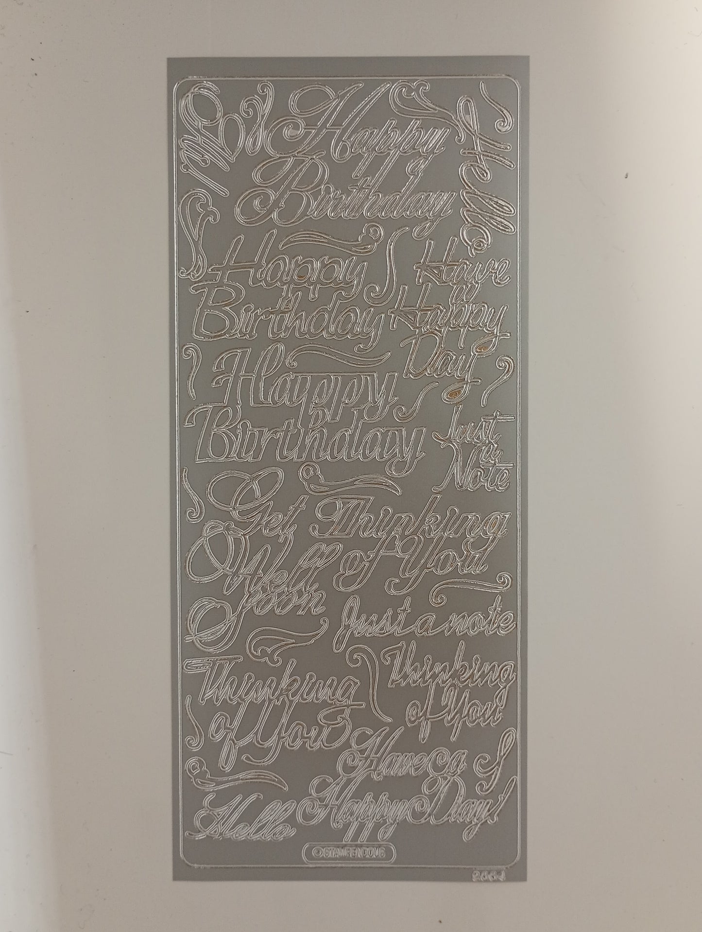 Birthday Messages Stickers Silver #PC2664S