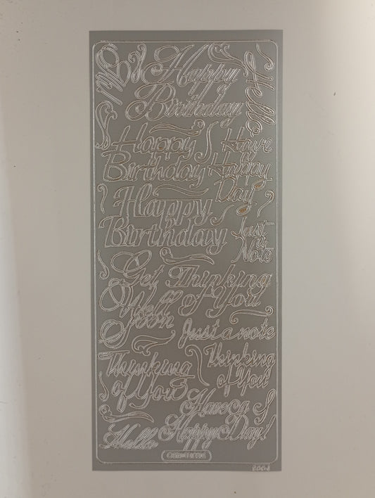 Birthday Messages Stickers Silver #PC2664S