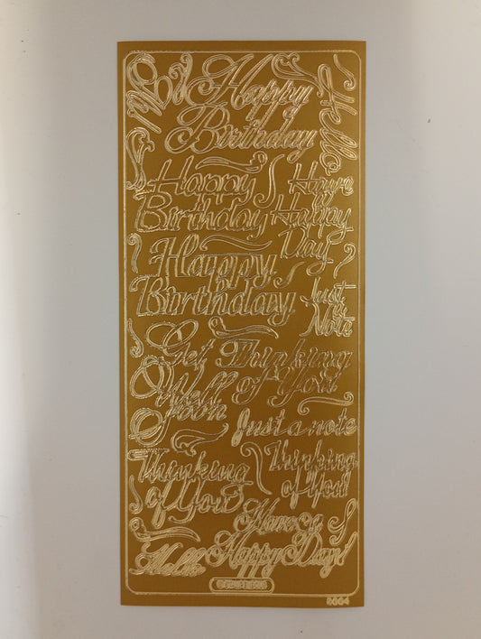 Birthday Messages Stickers Gold #PC2664G