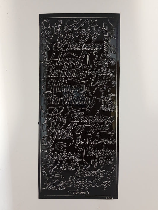Birthday Messages Stickers Black #PC2664BK