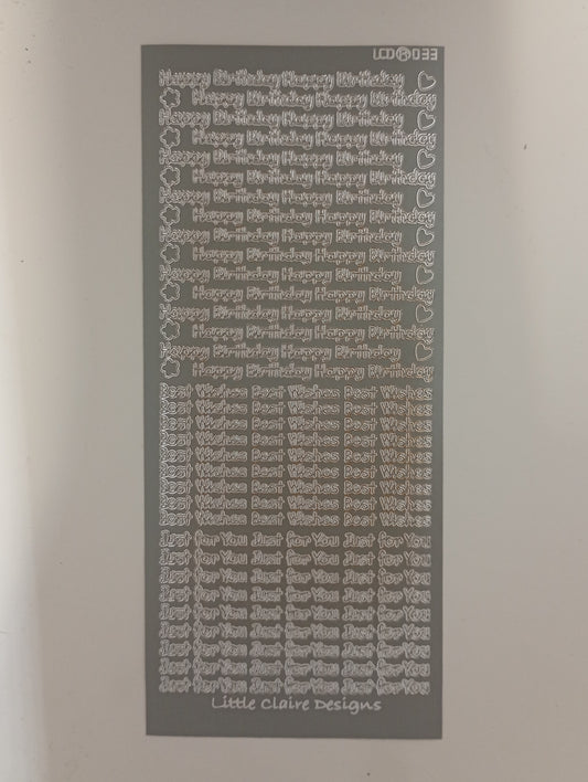 Birthday Text Asst Stickers Small #PC2405S