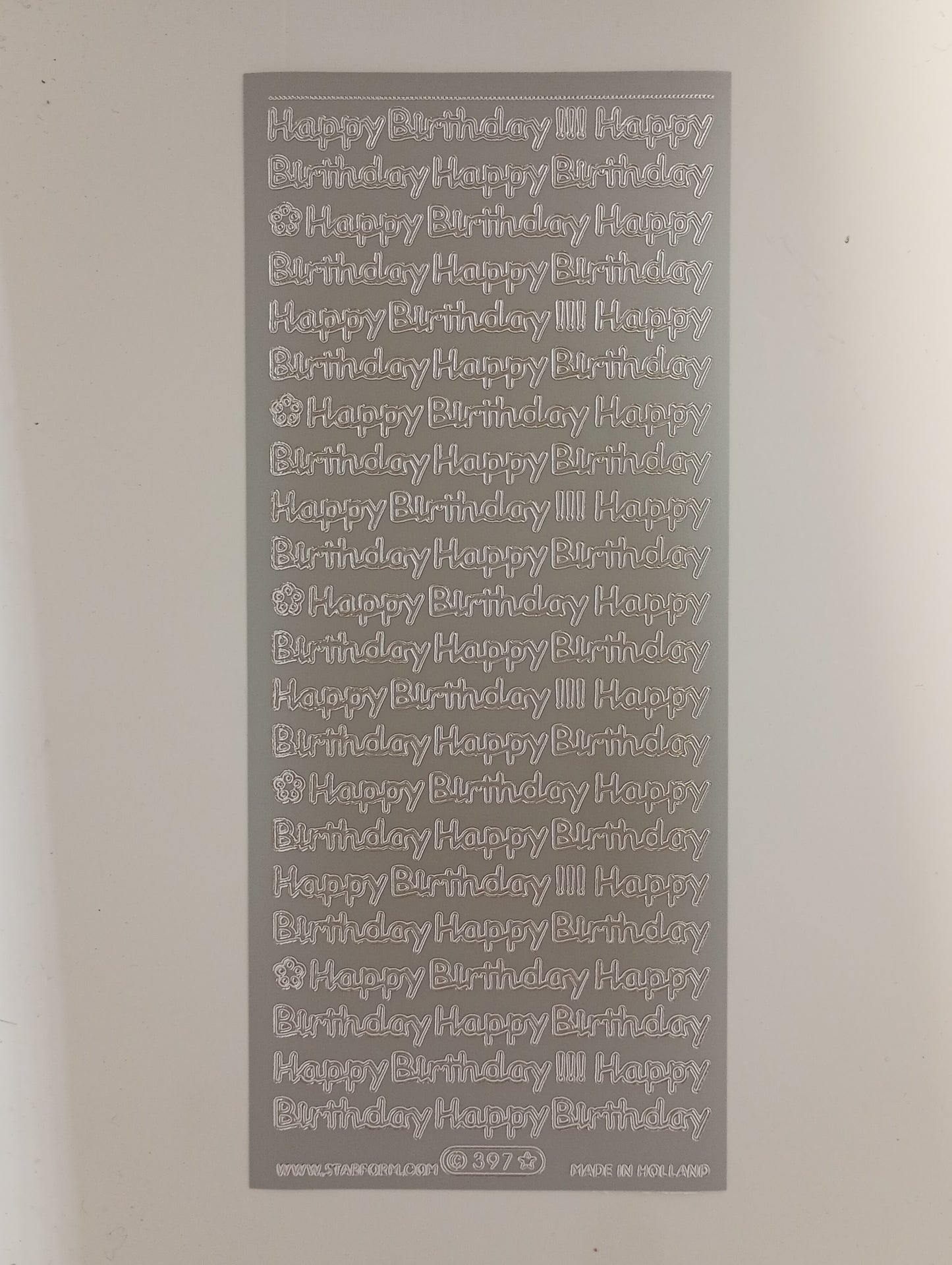 Happy Birthday Small Stickers Silver #PC397S