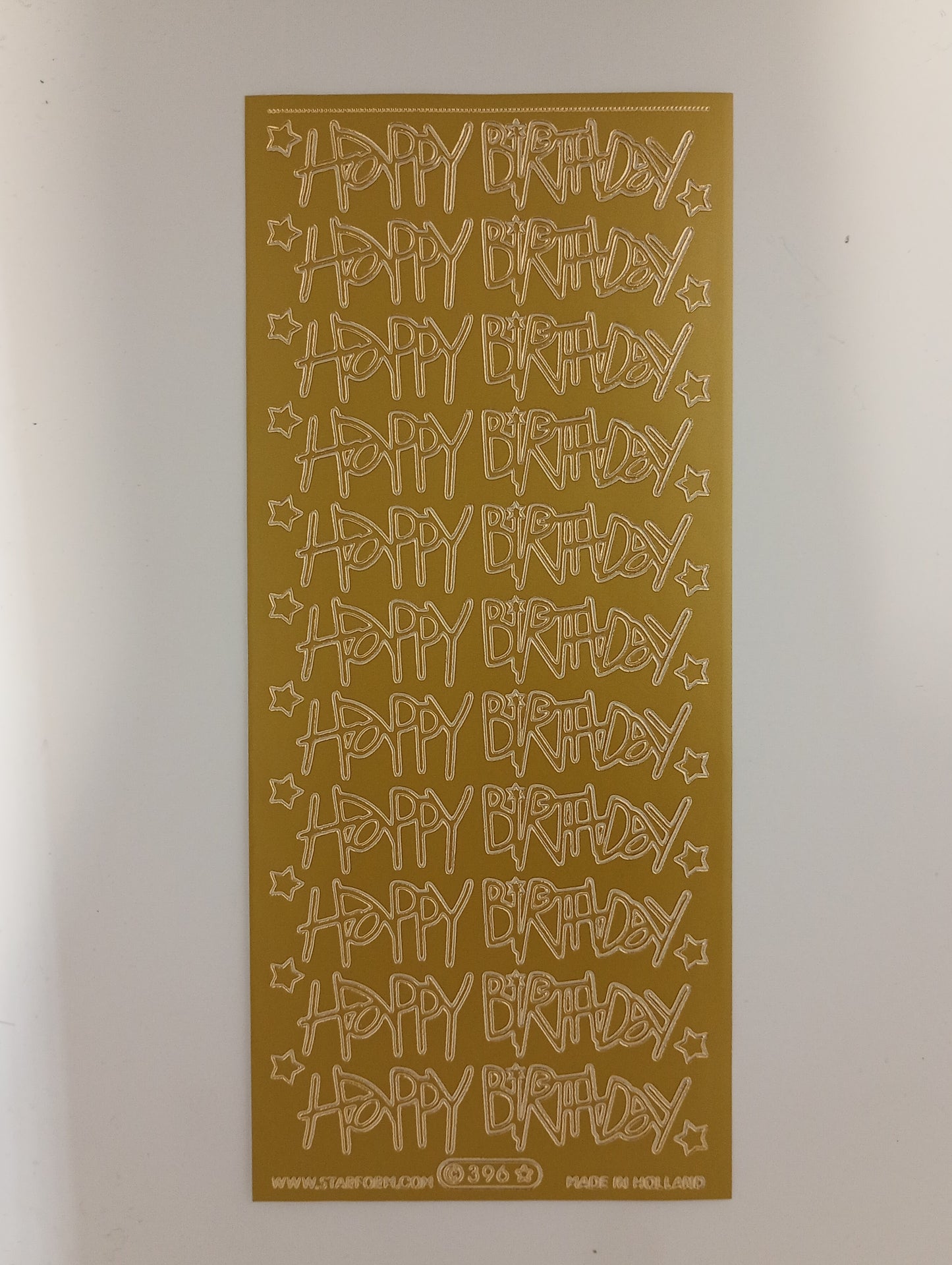 Happy Birthday Stickers Gold #PC396G