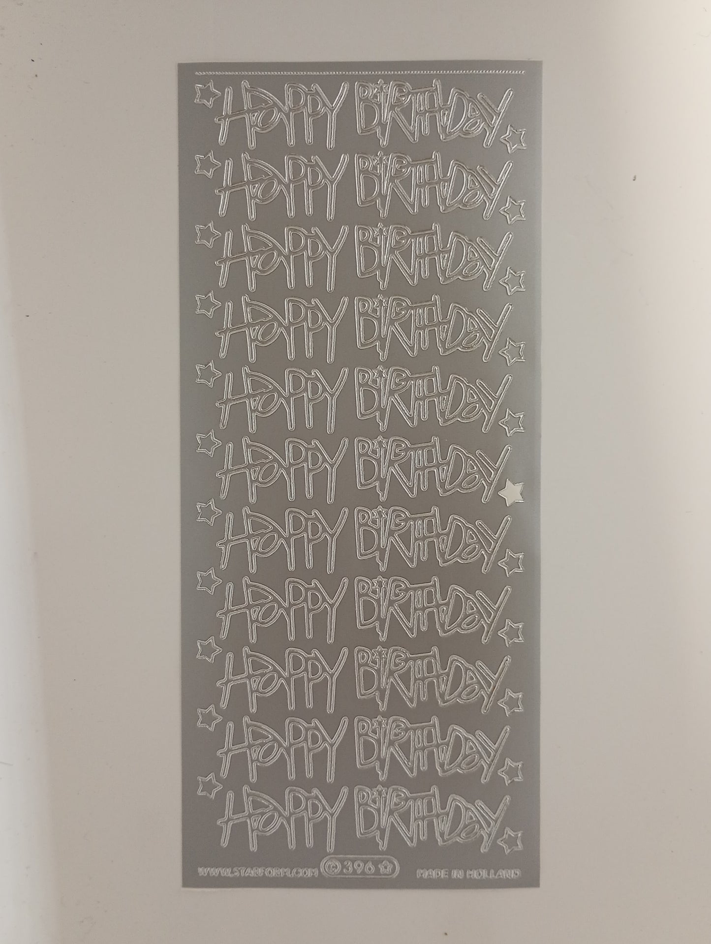 Happy Birthday Stickers Silver #PC396S