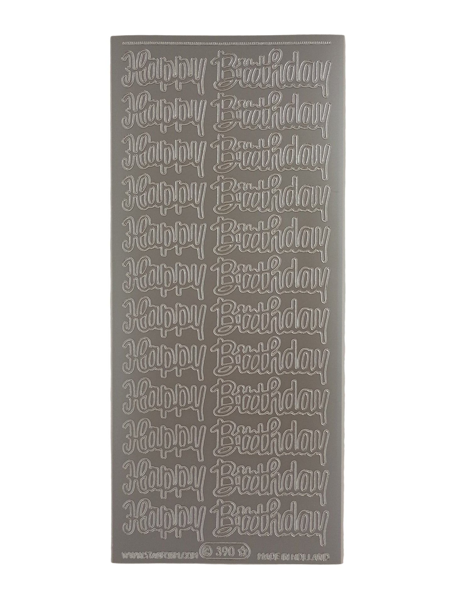 Happy Birthday Large Stickers Silver #PC390S