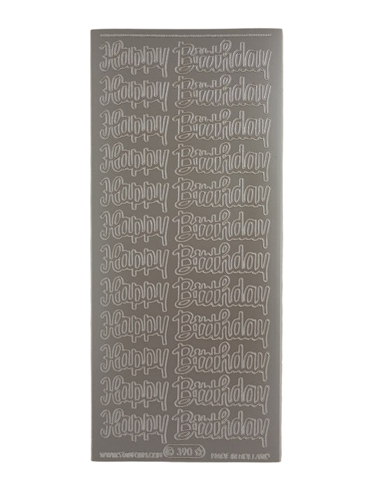 Happy Birthday Large Stickers Silver #PC390S