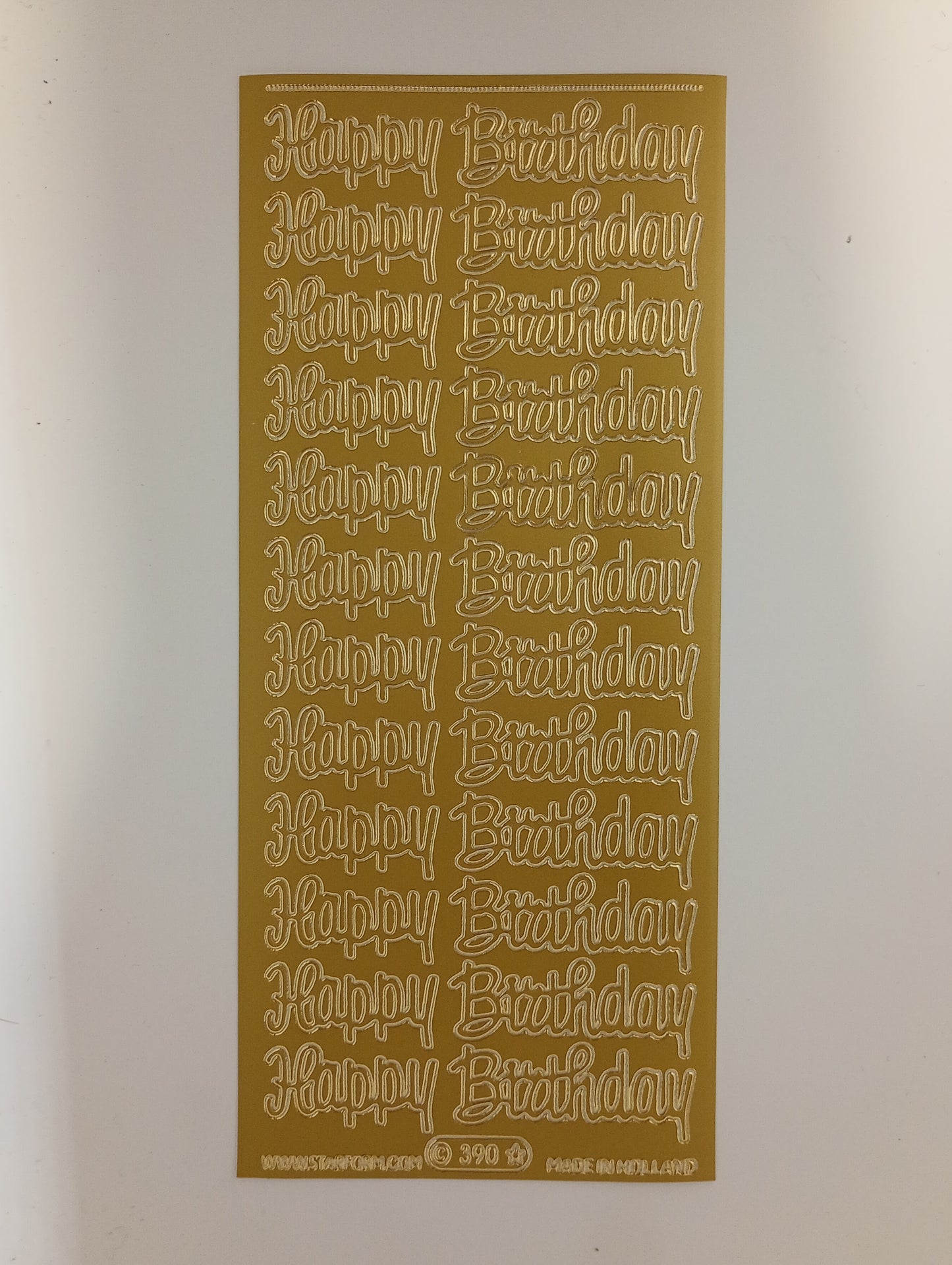 Happy Birthday Large Stickers Gold #PC390G