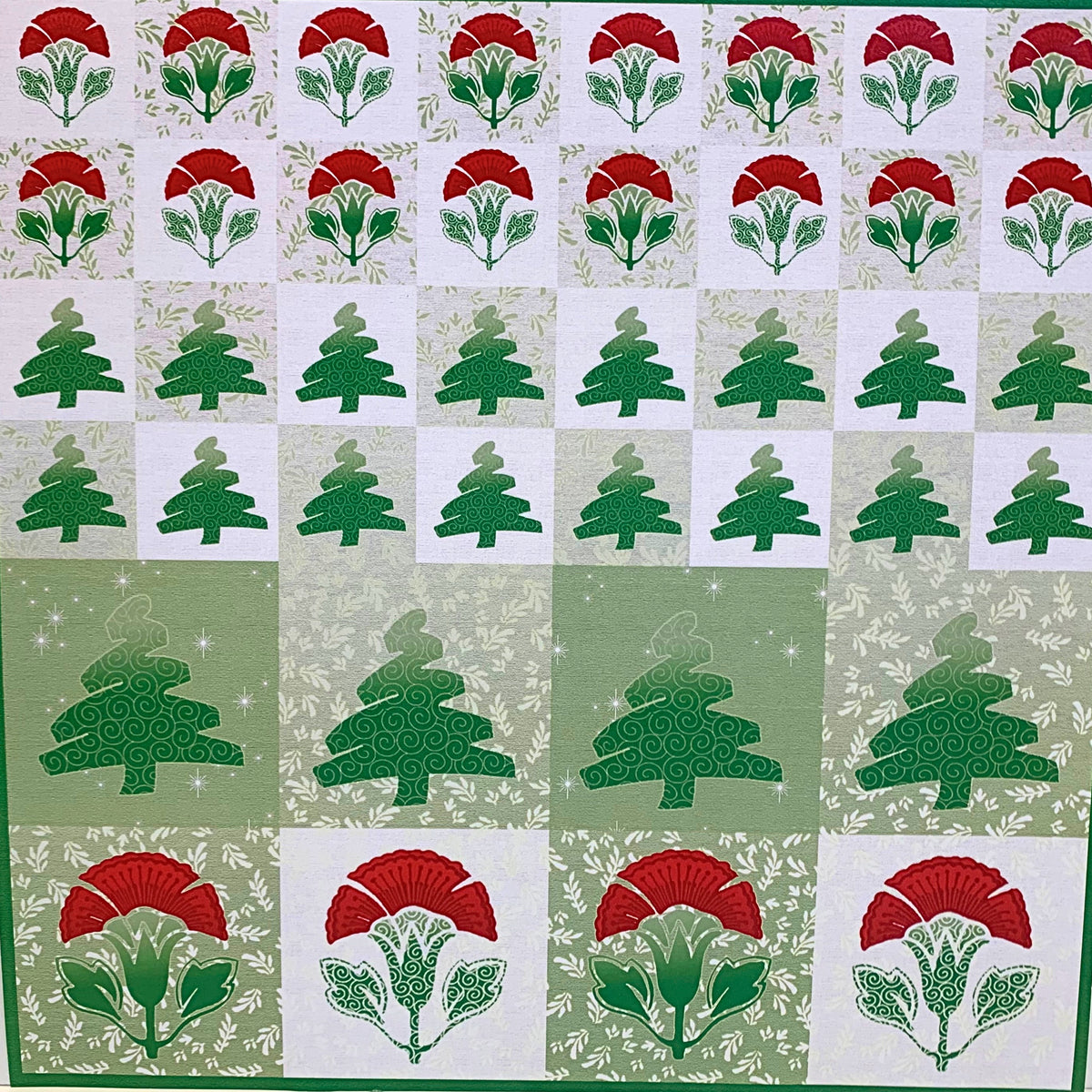 12x12 Paper DS Xmas cutouts green