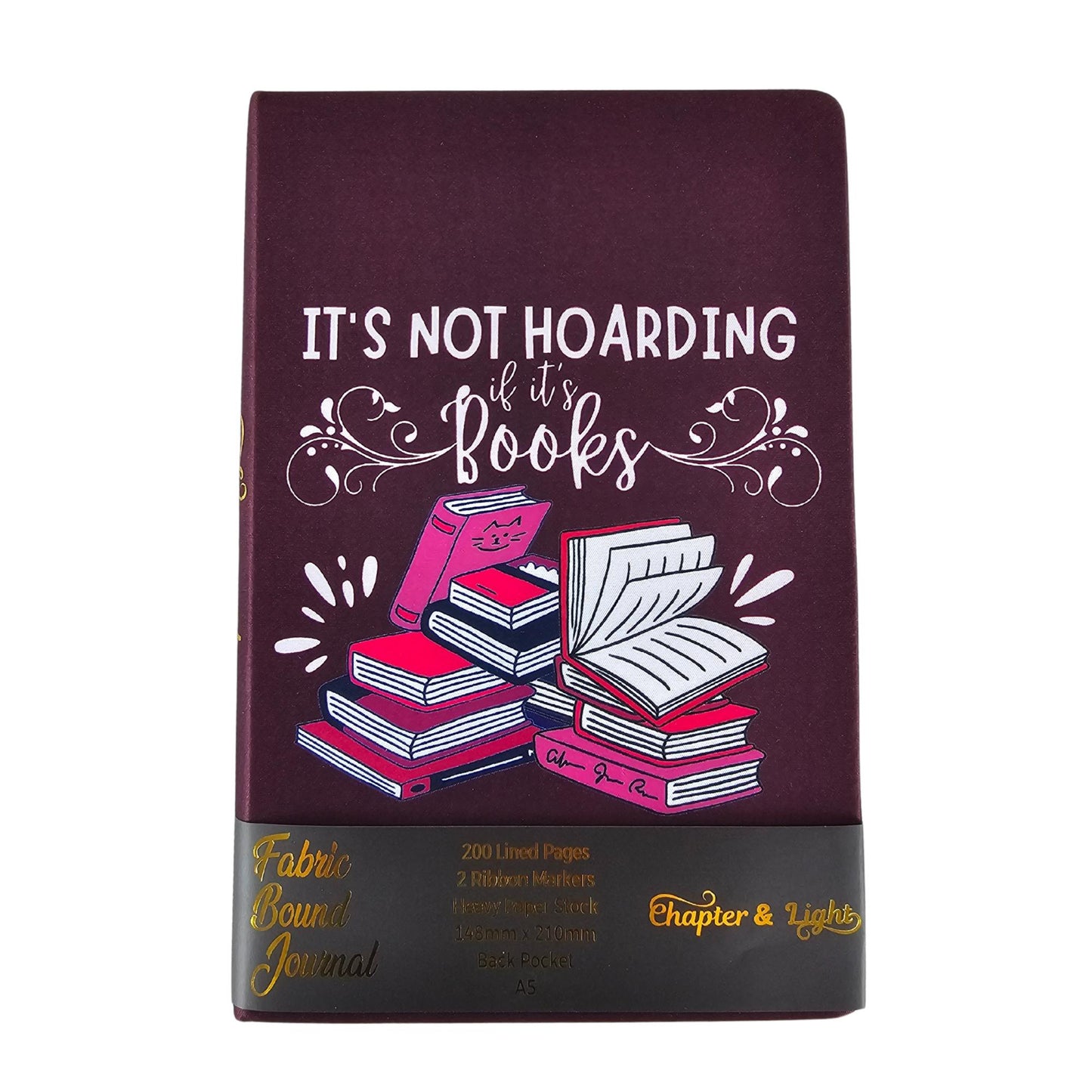 Journal Fabric Bound Lined - It's Not Hoarding If It's Books