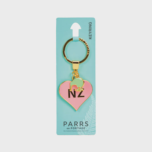 Keyring Metal NZ in Pink Heart