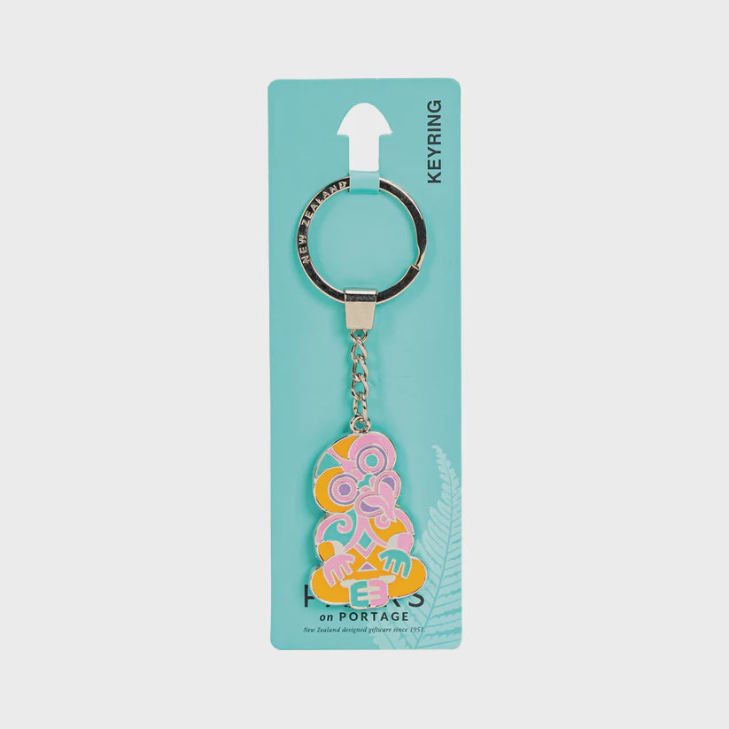 Keyring Metal Coloured Tiki