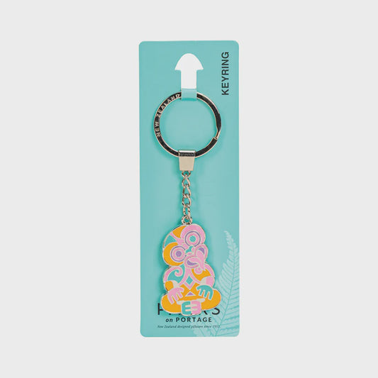 Keyring Metal Coloured Tiki