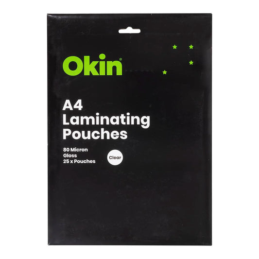 Okin Laminating Pouches A4 25 Pack