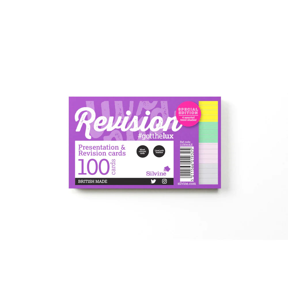 Ruled Revison Coloured Cards 5 X 3