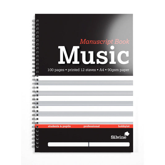 Silvine Music A4 100 Page 12 Stave Wiro Bound