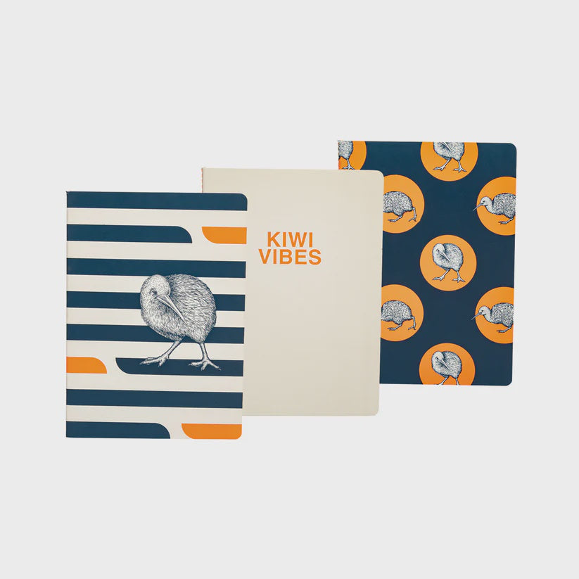 Notebooks Soft Cover Kiwi Stripe A5 Set of 3
