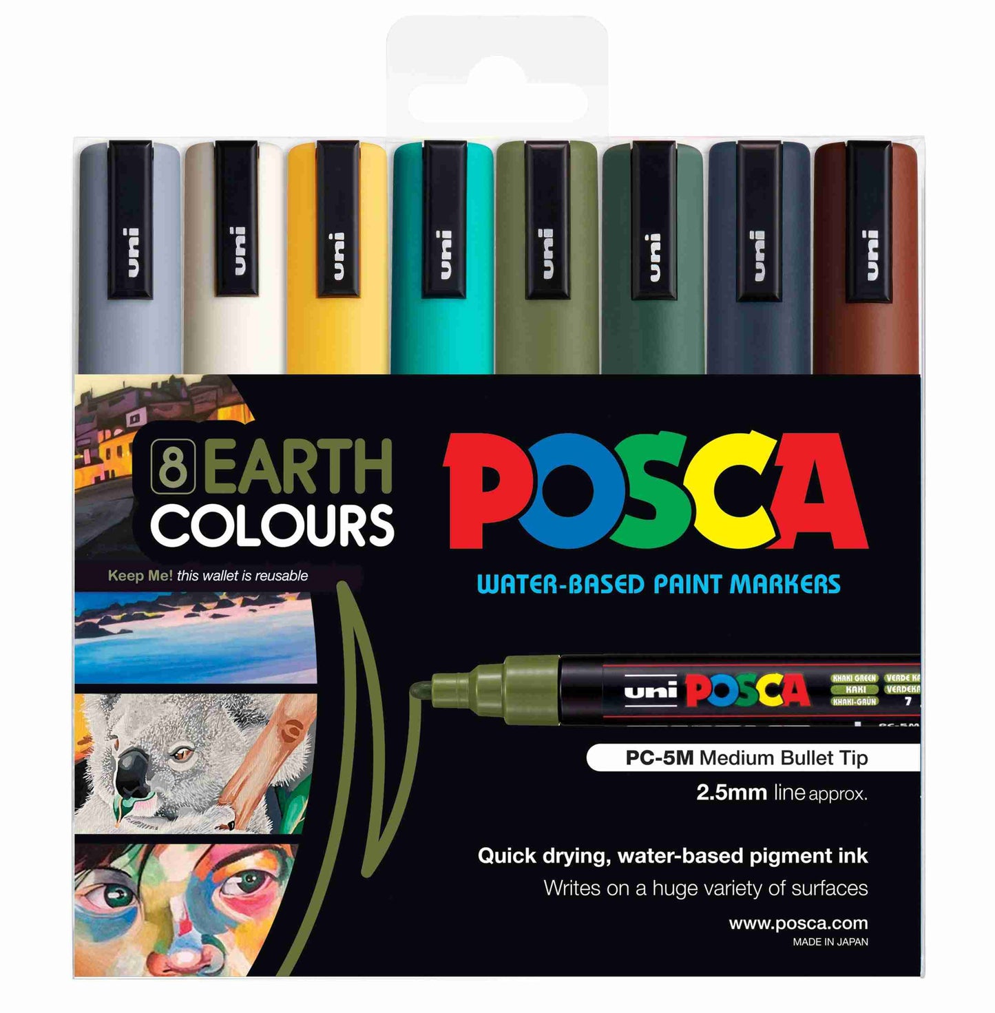 Posca Marker 8 Earthtone Colours PC-5M