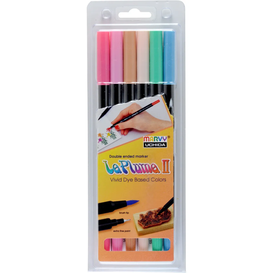 Marvy Le  Plume Dual Tip Makers Pastel 6 Pce