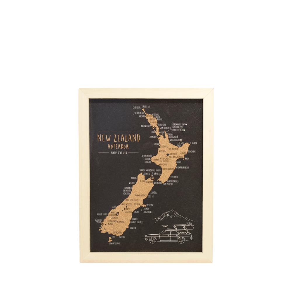 New Zealand Pin Cork Map - Moana Rd