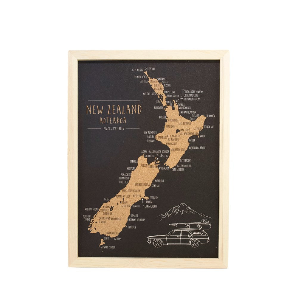 New Zealand Pin Cork Map - Moana Rd