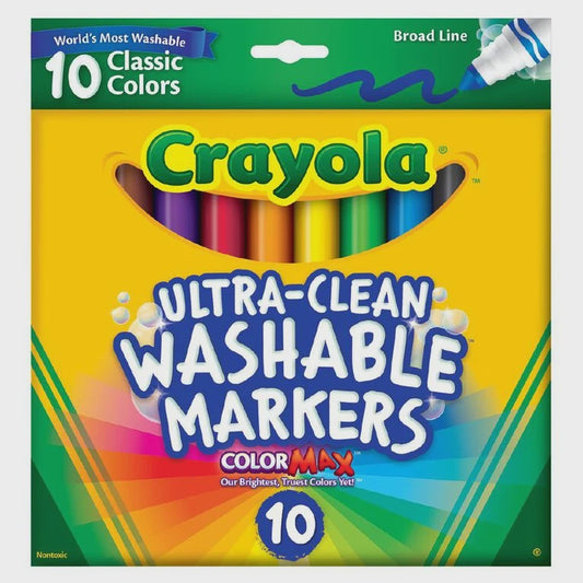 Crayola Ultra Clean Washable Markers Multi Coloured 10 Pack