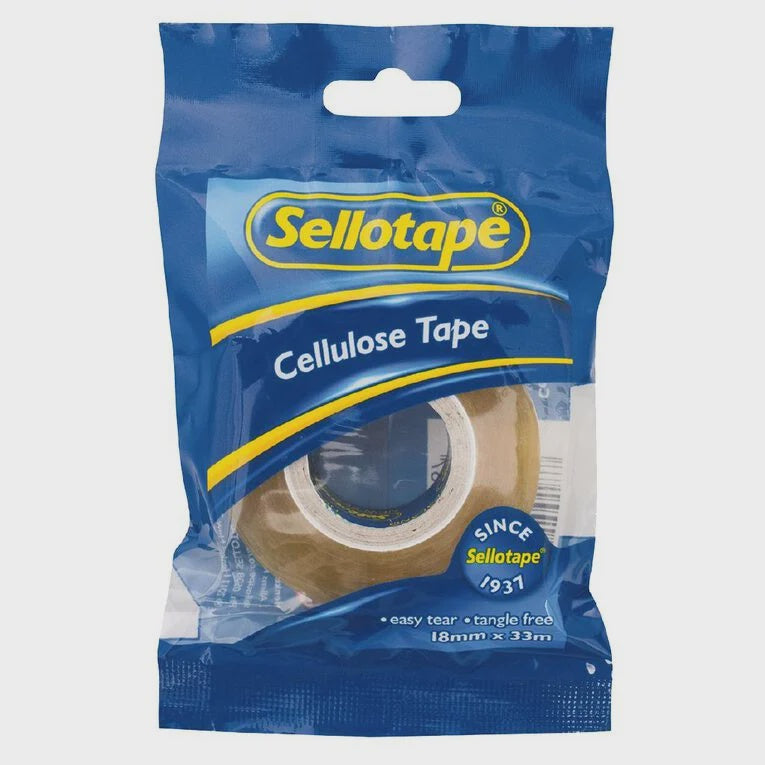 Tape Sellotape Cellulose 18mmx33mtr