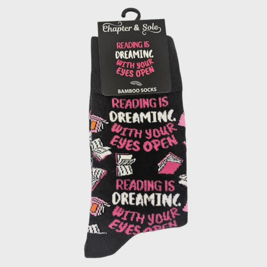 Chapter & Sole Bamboo Socks Reading Is Dreaming