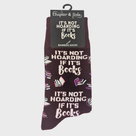 Chapter & Sole Bamboo Socks It's Not Hoarding If It's Books