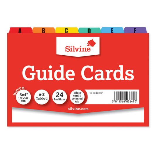 Silvine Guide Cards 6X4 Az Tabs