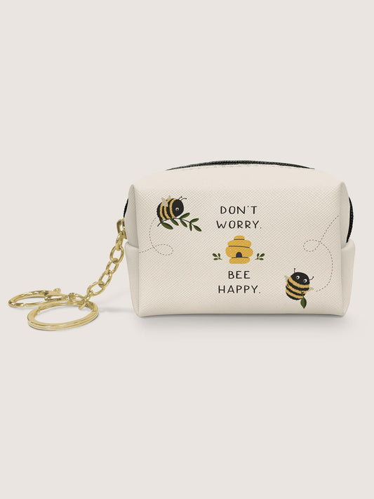 Key Chain Pouch - Don't Worry Bee Happy
