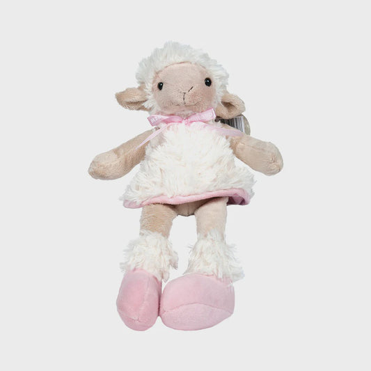 SHEEP SITTING WITH PINK RIBBON DRESS