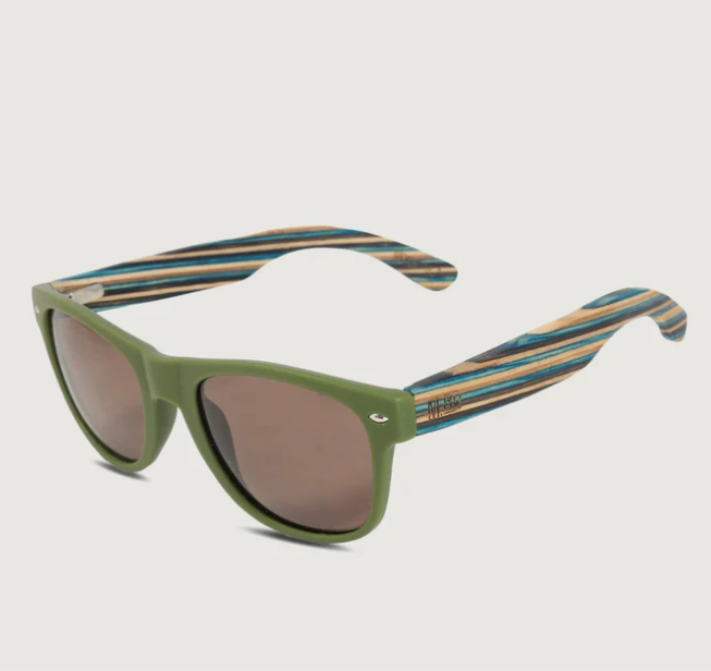 Moana Rd Sunglasses Plastic 50/50s Green Striped #463