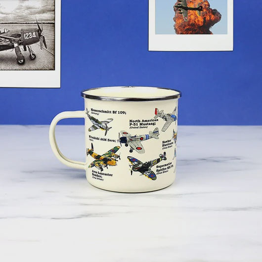 Aeroplane Enamel Mug