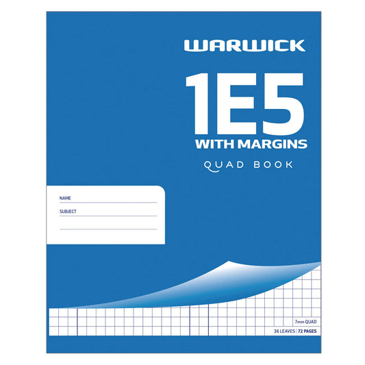 Exercise Book Warw 1E5 7Mm W/Margin 36Lf