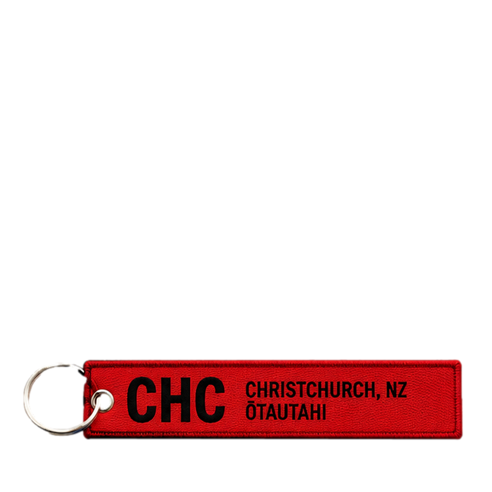 Woven Luggage Tag Keyring: Christchurch