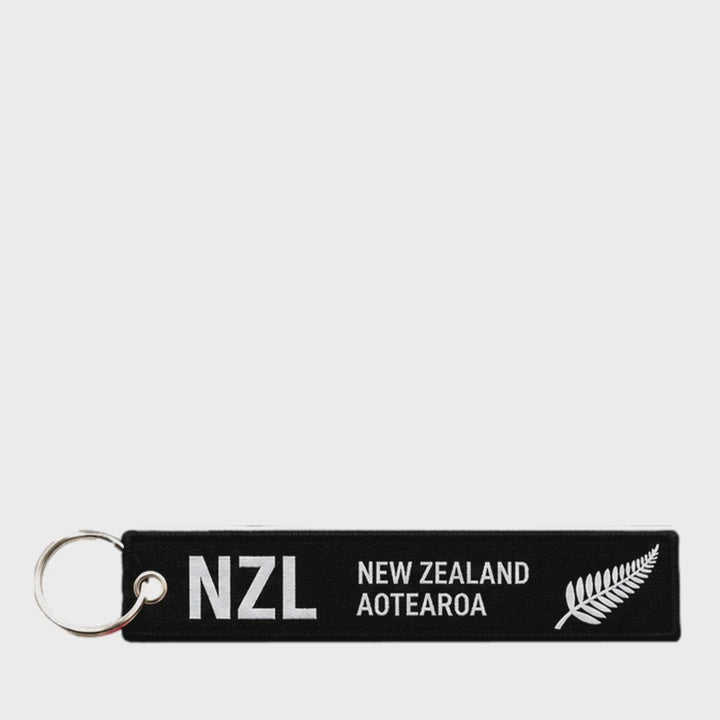 Woven Luggage Tag Keyring: New Zealand