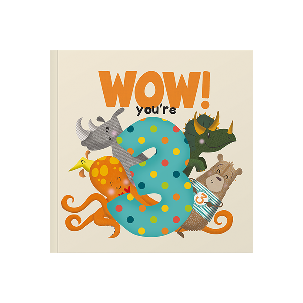 WOW! You're 3 Birthday Card Book