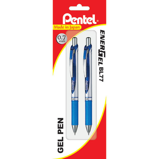 Pentel Energel Deluxe 07Mm Blue 2 Pack