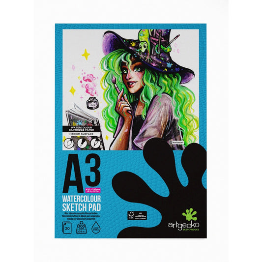 Artgecko W/C Sketchpad A3 300gsm /20 Sheet
