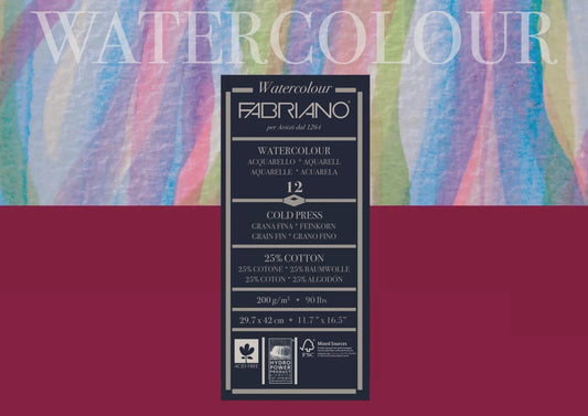 Fabriano Studio W/C 200gsm C/P A3 12 Sheets