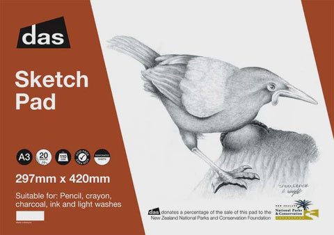 Das Sketch Pad Spiral Perforated  A3 110gsm 20 Sheet